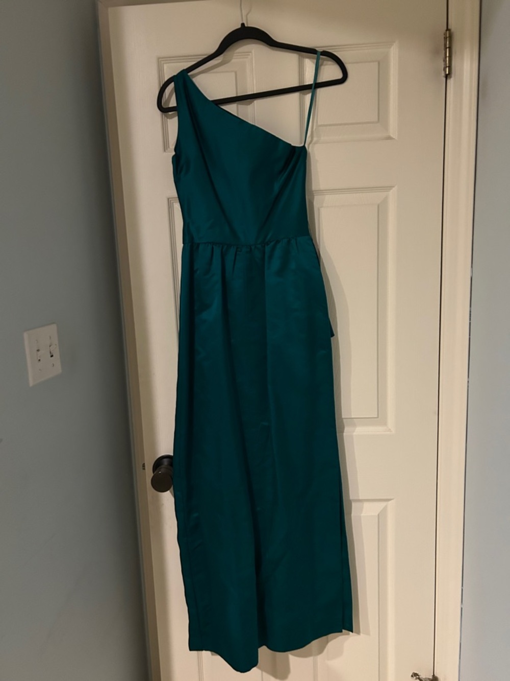 One-Shoulder Teal Formal Dress for teen or Women prom, bridal  party whimsical